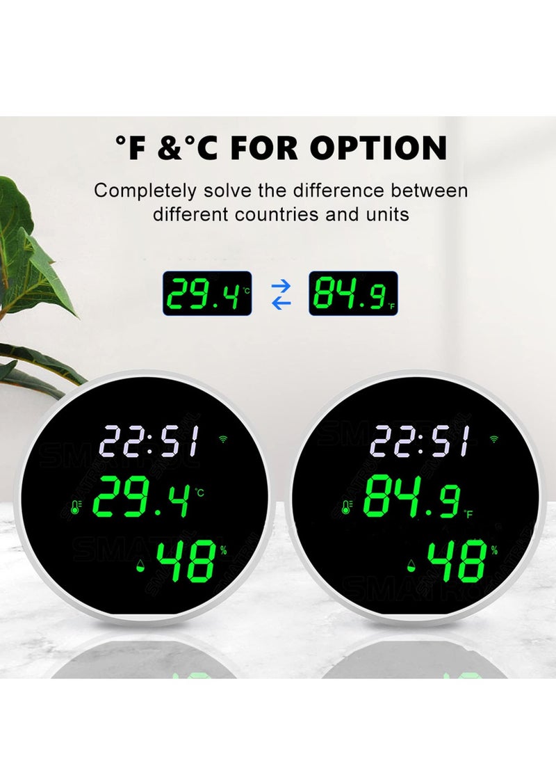 SOLARAE WiFi Thermometer Hygrometer with App Notification Alert, Indoor Temperature Humidity Sensor with LED Backlit Display, Smart Temperature Monitor Compatible for Home Baby Room Reptile Terrarium - Image 4
