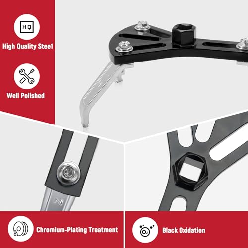 AUPREX Universal Fuel Pump Removal Tool, Adjustable Fuel Pump Lock Ring Tool with 3 Arms, 5.2” to 7.17” Fuel Lid Tank Cover Collar Ring Removal/Install Tool with 1/2” Ratchet Drive - Image 4