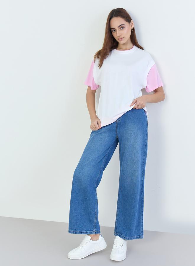 Styli Oversized Color Block T-Shirt - Image 2