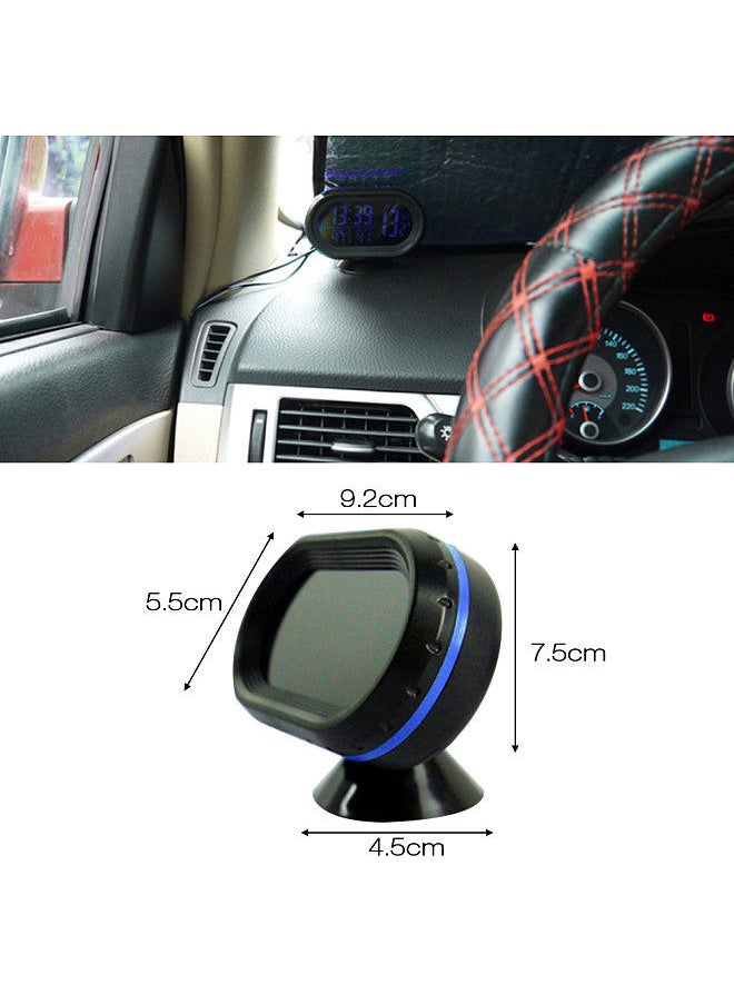 Generic - Car Thermometer Digital Clock DC 12V Automobile Clock LED Lighted Auto Dual Temperature Gauge Voltmeter Voltage Tester - Image 1