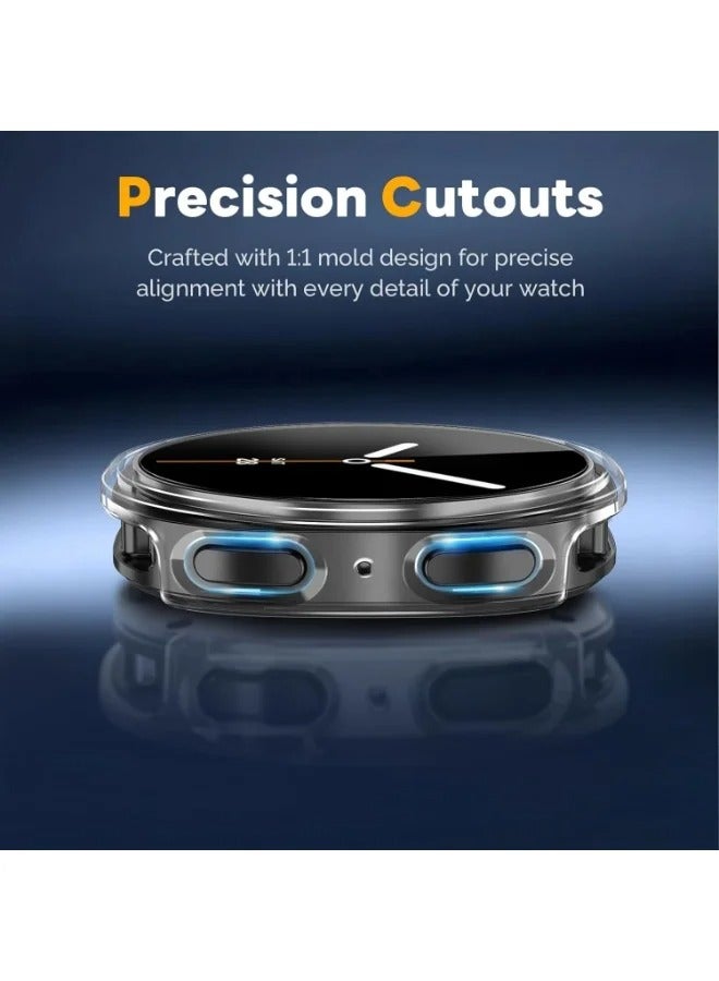 جراب واقي شاشة Samsung Galaxy Watch 8 مقاس 44 مم، ملحقات، غطاء وجه واقي، مصد صلب مدمج مع غشاء زجاجي مقوى - Image 3