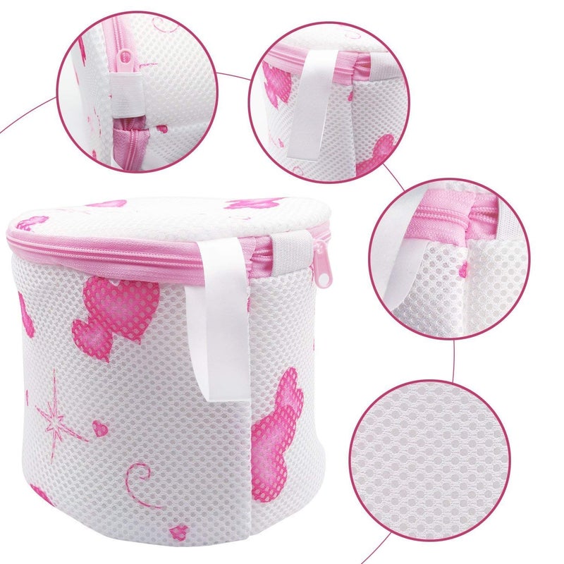 PallRin Combo Washing Machine Circular Shape Resuable Nylon Mesh Double Layer ClothesGarmentLingerieBra Protector Cleaning Zipper Washing Bag 1NoRandom Silicon Ball Wash Without Detergent6No - Image 2