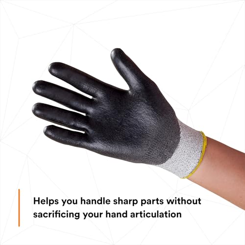 3M Comfort Grip Gloves - Cut Resistant CGXL-CRE, Polyurethane Coated, Size Medium, 1 Pair - Image 3