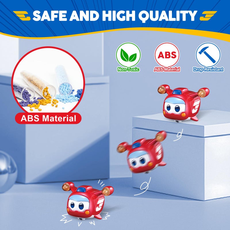 Super Wings Toys, 4 PCS Super Pet Sets, Glow and Face-Changing Transformer Toys Jett Donnie Paul Dizzy Pet, Stacking Toys for Toddlers Kids 3 4 5 6 7 Year Old - Image 4