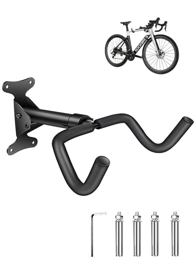 Bike Hanger Wall Mount, 30kgs Load Capacity Heavy Duty Steel Extendable Bike Rack Garage Space-Saving Horizontal Storage Ideal for Garage Home Use