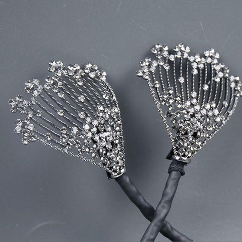 CAVERNSHOP Floral Hair Bun Maker for Women, Elegant Twist Shaper with Rhinestone Clips, Easy Hair Accessories for Daily Party Wedding Hairstyles - Image 4