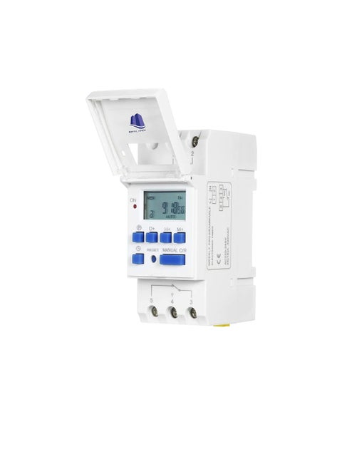 DB Mounted Programmable Timer Switch Relay 15A Amp Electronic Weekly 7 Days On & Off Relay Timer Control AC 220V DIN Rail Mount Timing Switch