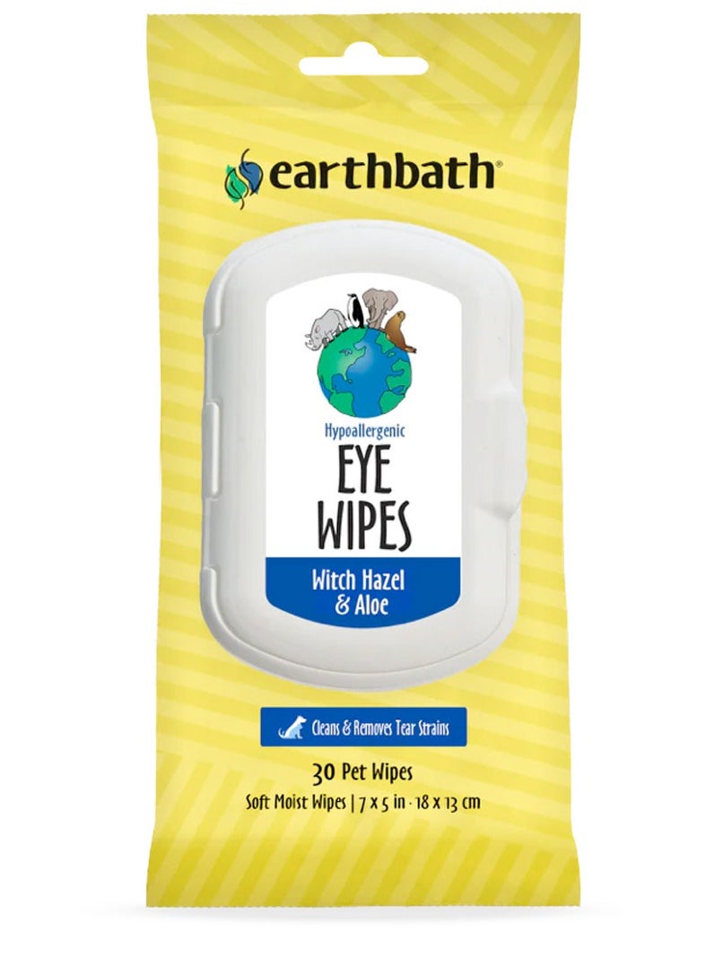 earthbath Earthbath Hypoallergenic Eye Wipes (Witch Hazel & Aloe) – 30 Wipes  - Image 1