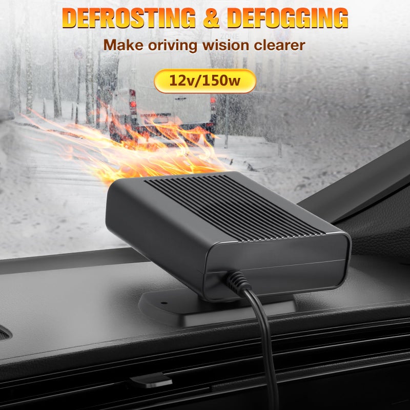 Katroiy 12V Car Heater, 2026 New upgraded Car Heater for Vehicle, Fast Heating Windscreen Defroster Defogger, 150W Heater that Plugs into Cigarette Lighter - Image 5