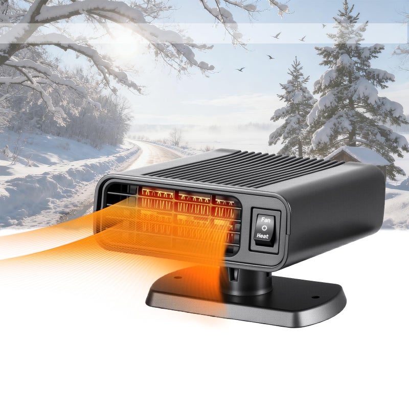 Katroiy 12V Car Heater, 2026 New upgraded Car Heater for Vehicle, Fast Heating Windscreen Defroster Defogger, 150W Heater that Plugs into Cigarette Lighter - Image 1