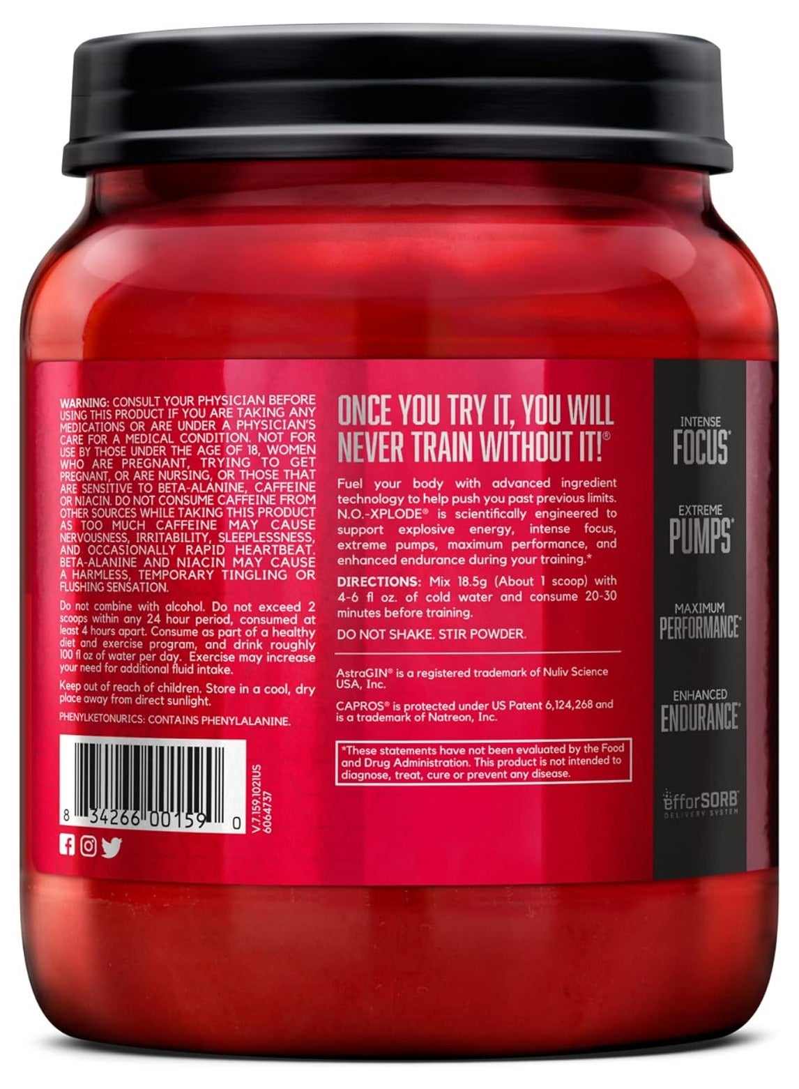 Noxplode Preworkout Grape 60 Servings 2.45 Lb