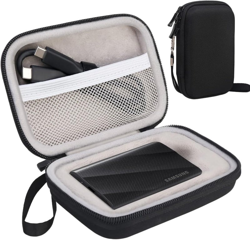Lacdo Hard Carrying Case for Samsung T9 Portable Solid State Drives 1TB 2TB 4TB USB 3.2 External SSD Hard EVA Shockproof Storage Travel Bag, Black+Gray - Image 1