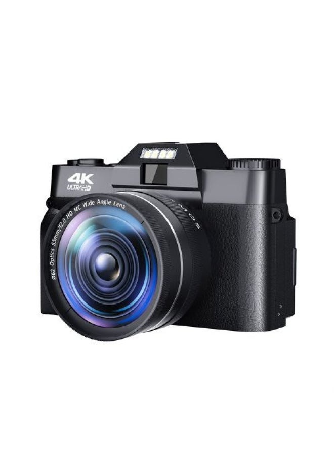 Generic English R10 4K HD 75 Million Pixel Entry Micro Single Digital Home Travel WIFI Camera-Body Color:Standard English Version Black Plus Special Mirror  - Image 1