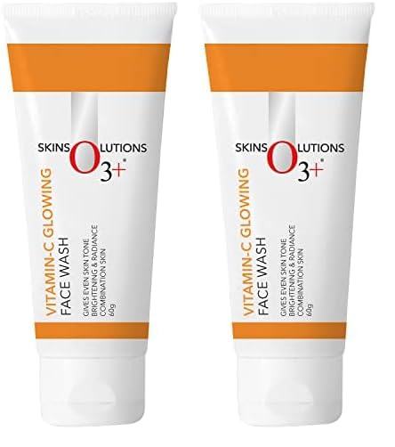 O3 Vitamin C Face Wash Glow For Daily Brightening Gentle Cleansing 60g Pack of 2