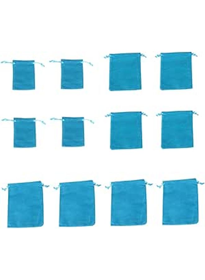 12pcs Velour Drawstring Pouch Bag Small Storage Case For Electronics Organizer - Image 1