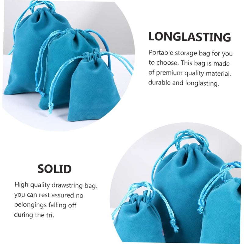 12pcs Velour Drawstring Pouch Bag Small Storage Case For Electronics Organizer - Image 4