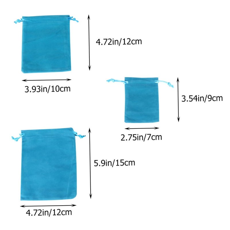 12pcs Velour Drawstring Pouch Bag Small Storage Case For Electronics Organizer - Image 3