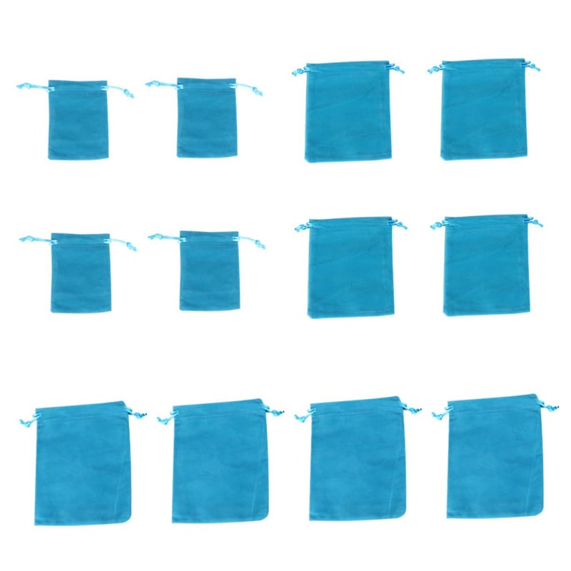 12pcs Velour Drawstring Pouch Bag Small Storage Case For Electronics Organizer - Image 2