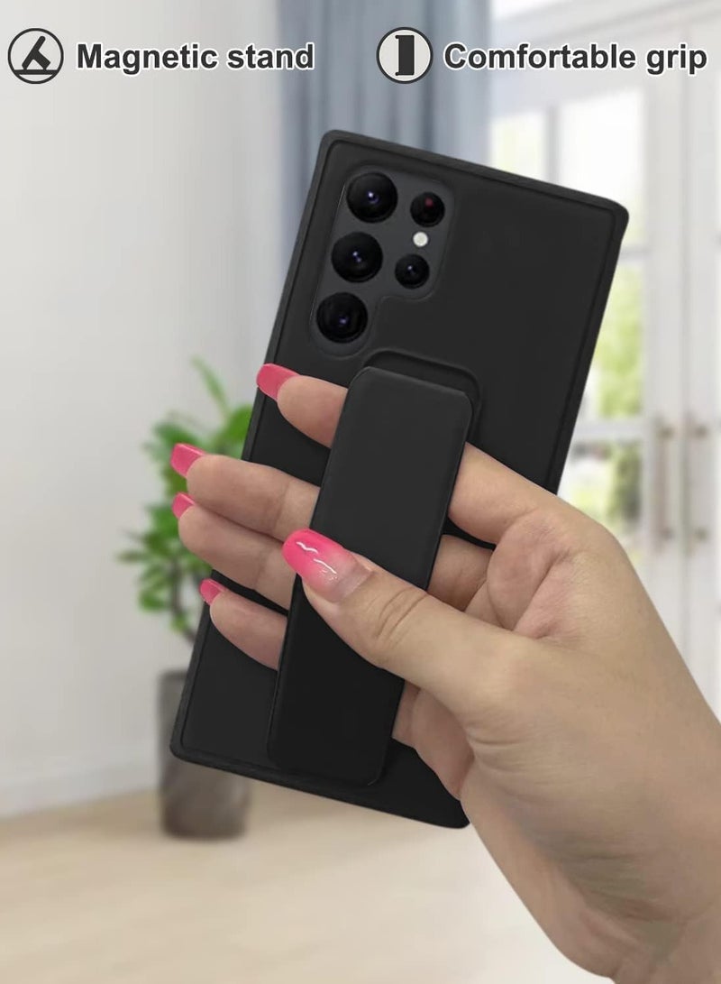 BORTONY Samsung Galaxy S24 Ultra Case Cover Back Stand Cover Magnetic Holder Silicone Cover Wrist Strap Full protection Anti Fingerprint Case For Samsung Galaxy S24 Ultra - Image 2