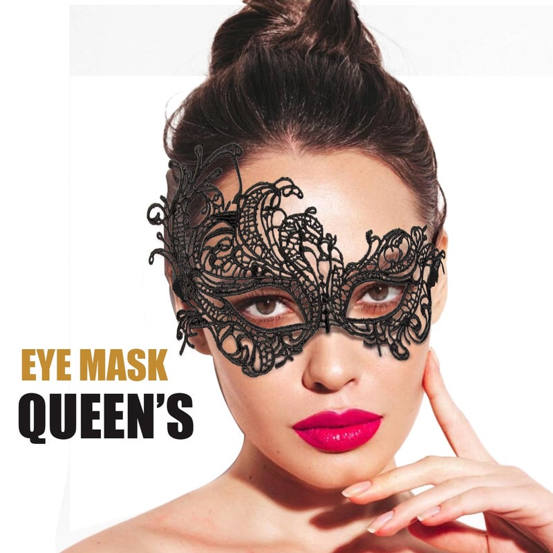 MYMENU Masquerade Masks for Women Lace Venetian Halloween Carnival Mask for Party Costume Cosplay Mardi Gras (Set B) - Image 3