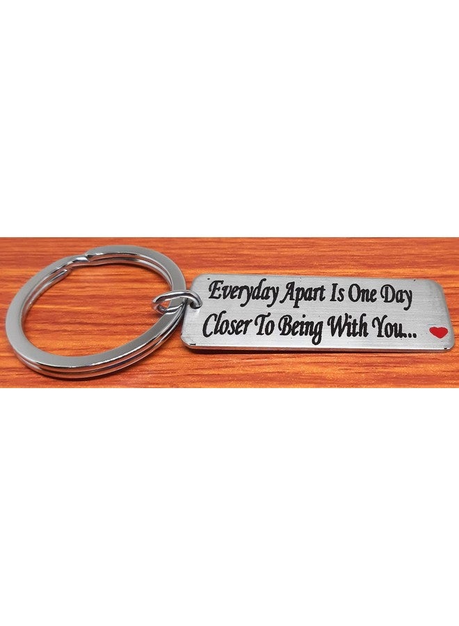 Aura Sweet Message Long Distance Relationship LDR Romantic Gift Keyring For Husband Wife Fiancee Girls Boys Friends Valentines Day Birthday Anniversaries Steel Silver Keychain - Image 5