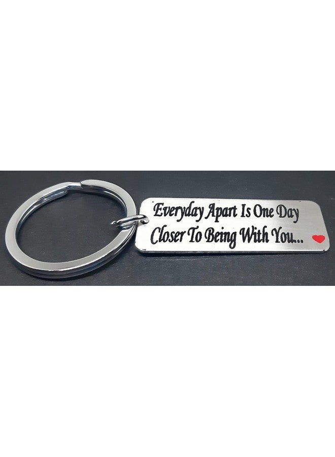 Aura Sweet Message Long Distance Relationship LDR Romantic Gift Keyring For Husband Wife Fiancee Girls Boys Friends Valentines Day Birthday Anniversaries Steel Silver Keychain - Image 4