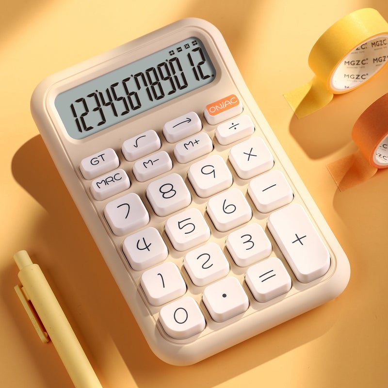 Small Sugar Cube Calculator 12-Bit Office Cute Creative Small Portable Accounting Office Computer - Image 1