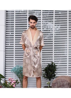 Loquat Printed Pyjama Robe Gold  - Image 2