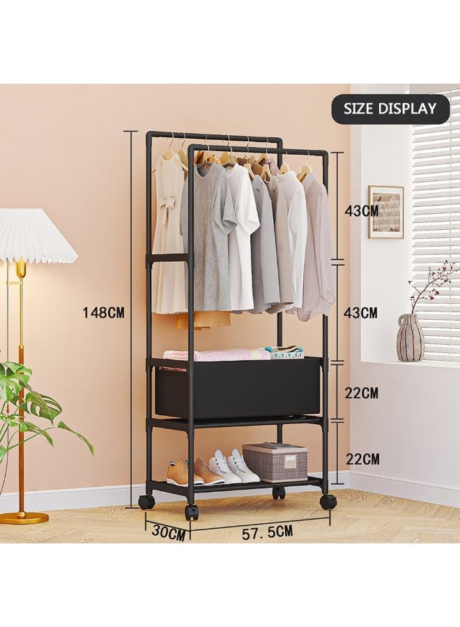Clothes Rail, Multifunctional Clothes Rails for Bedroom Clothes, Designer Clothes Rail, Metal Clothes Rail, Freestanding Clothes Hanging Rack for Bedroom, Home - Image 2