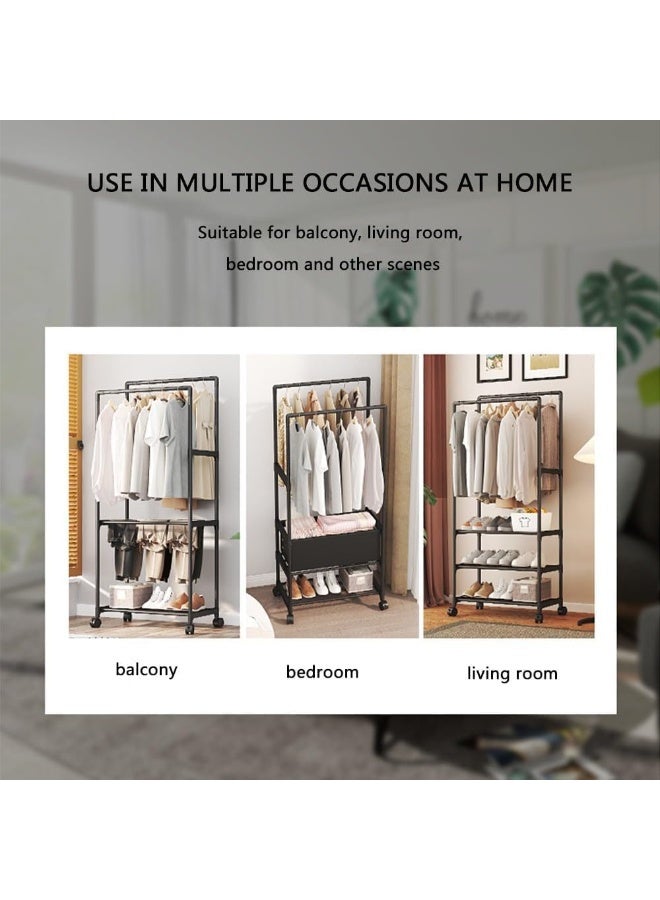 Clothes Rail, Multifunctional Clothes Rails for Bedroom Clothes, Designer Clothes Rail, Metal Clothes Rail, Freestanding Clothes Hanging Rack for Bedroom, Home - Image 5