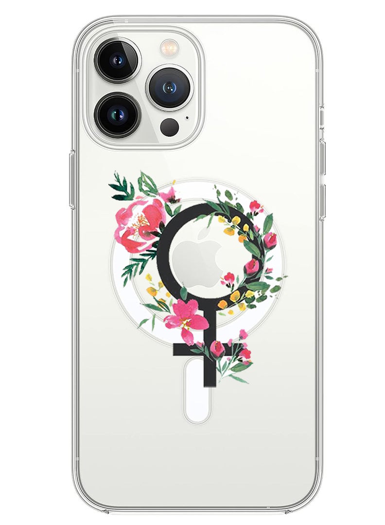 Theodor Magnetic Case for iPhone 14 Pro Max 6.7-inch Compatible with MagSafe Wireless Charging, Shockproof Phone Bumper Cover womens day floral copy - Image 1