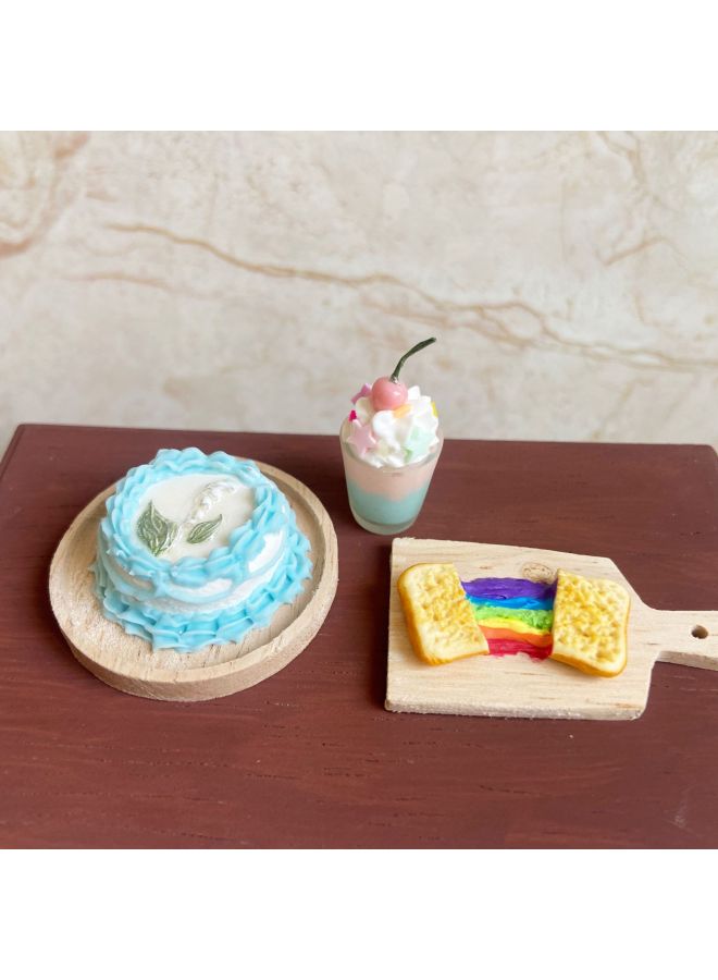 Simulation Miniature Food Play Rainbow Toast Bread Baby House Dessert Shop Mini Dollhouse Accessories Photo Props-Color:As Shown In Figure 1, It Has Been Glued-Specifications:About 4.1cm * 2.3cm  - Image 4