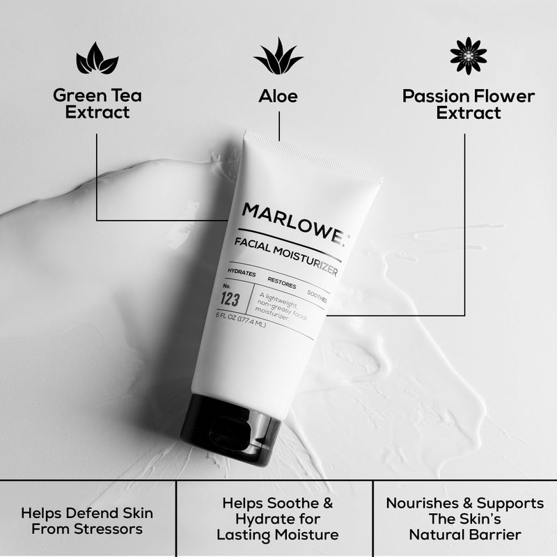 MARLOWE. No.123 Menâ€™s Facial Moisturizer, Lightweight Daily Lotion with Aloe Vera & Green Tea for Soft, Hydrated Skin, Fresh Aloe Citron Scent, Holiday Grooming Gift for Men, 6 fl oz - Image 3