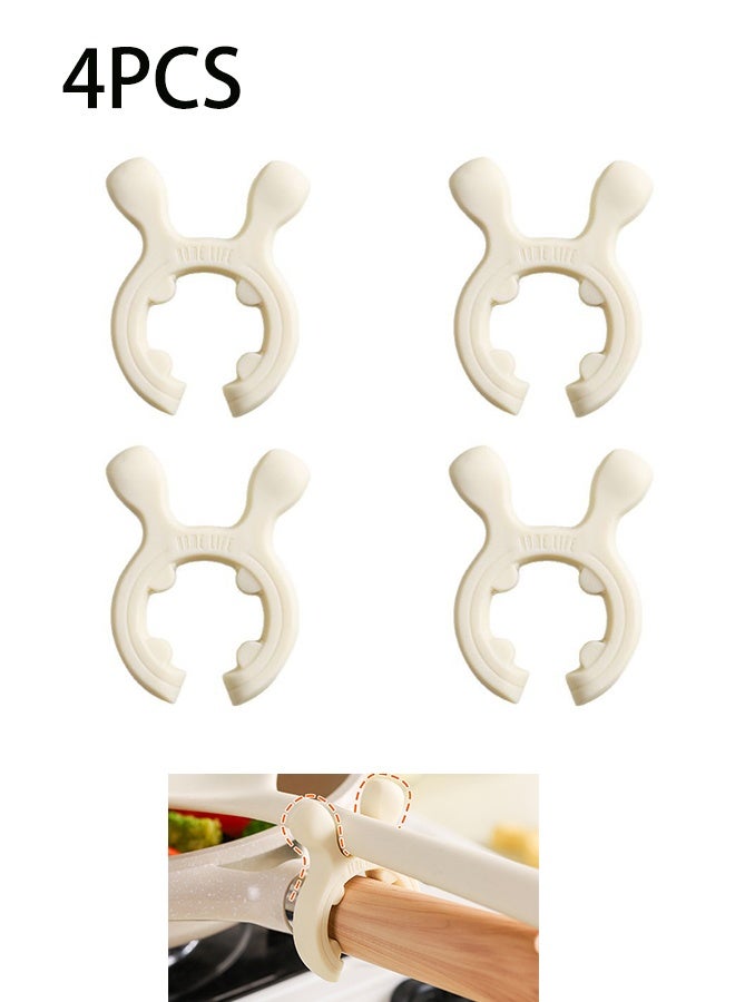 Pot Holders, 4 Piece Cutlery Holder Kitchen Pot Silicone Anti-scald Cooking Pot Clamp Non-stick Cookware Set Accessories in Aluminum Pots, Silicone Pot Clamp Spoon Holder Kitchen Spoon Holder Steam Release for Pots and Pans Flexible Cooking Pot Holders  - Image 1