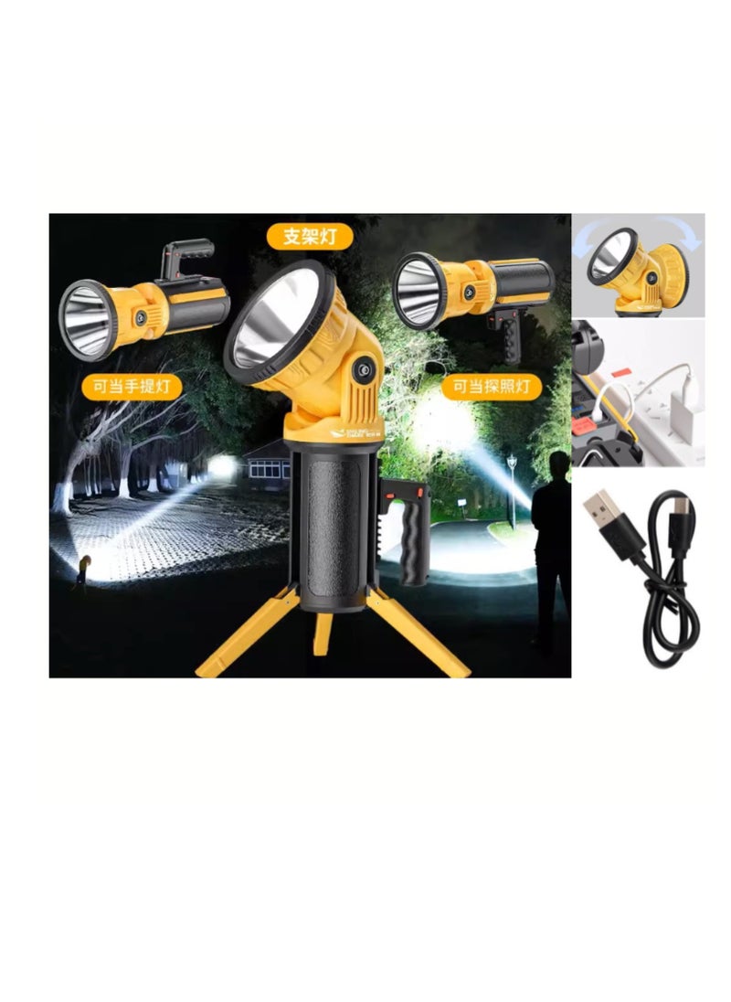 BONAI 5000 LED Rechargeable Light Foldable Tripod Stand, Detachable Handheld Flashlight Multi-Mode  for Indoor and Outdoor Garage Work Job Sites Camping Hiking Fishing and Emergency Lighting (W5164-1)  - Image 2
