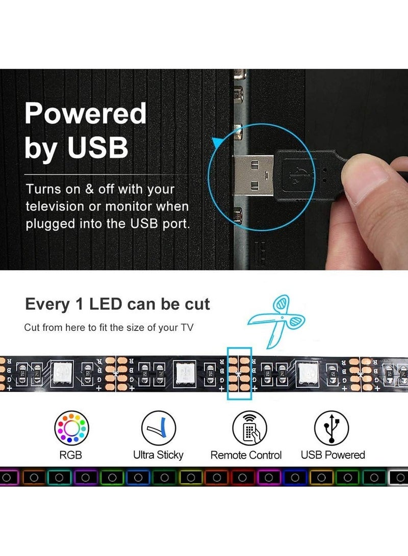 VIUAUAX 2M LED Light Strip RGB with Remote Control, LED Strip Light TV Bias Backlight Kit for HDTV Desktop PC Fish Tank Decorations, Waterproof RGB Monitor Lighting with Remote Control, USB Powered,for TV Backlighting, Gaming Room, Bedroom, and Indoor Decor - Image 5