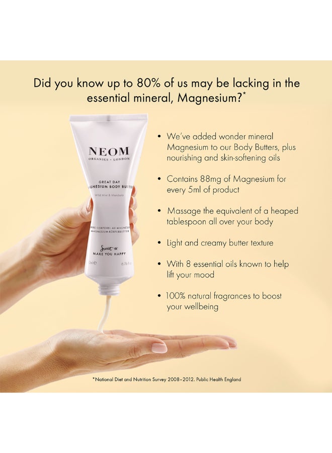 Neom Great Day Magnesium Body Butter 200ml – Relaxing Nourishment for Dry Skin, Magnesium & Spearmint, Rich Cream for Muscle Tension Relief 200ml - Image 4