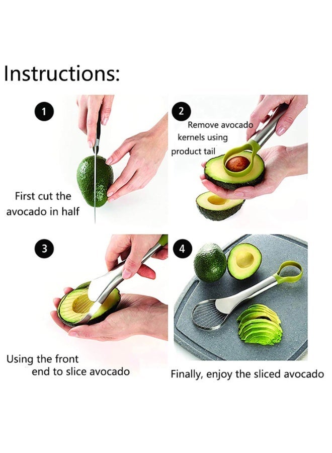 general Avocado Slicer,Avocado Pit Remover Cutter Peeler Well Made Stainless Steel Avocado Slicer and Pitter Tool - Image 2