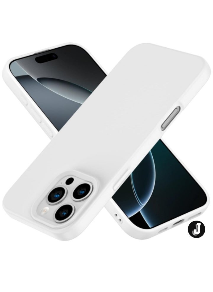 JAJEEK "Premium Soft Liquid Silicone Case for iPhone 16 Pro – Silky Soft Touch Full-Body Protective Bumper (White)" - Image 1