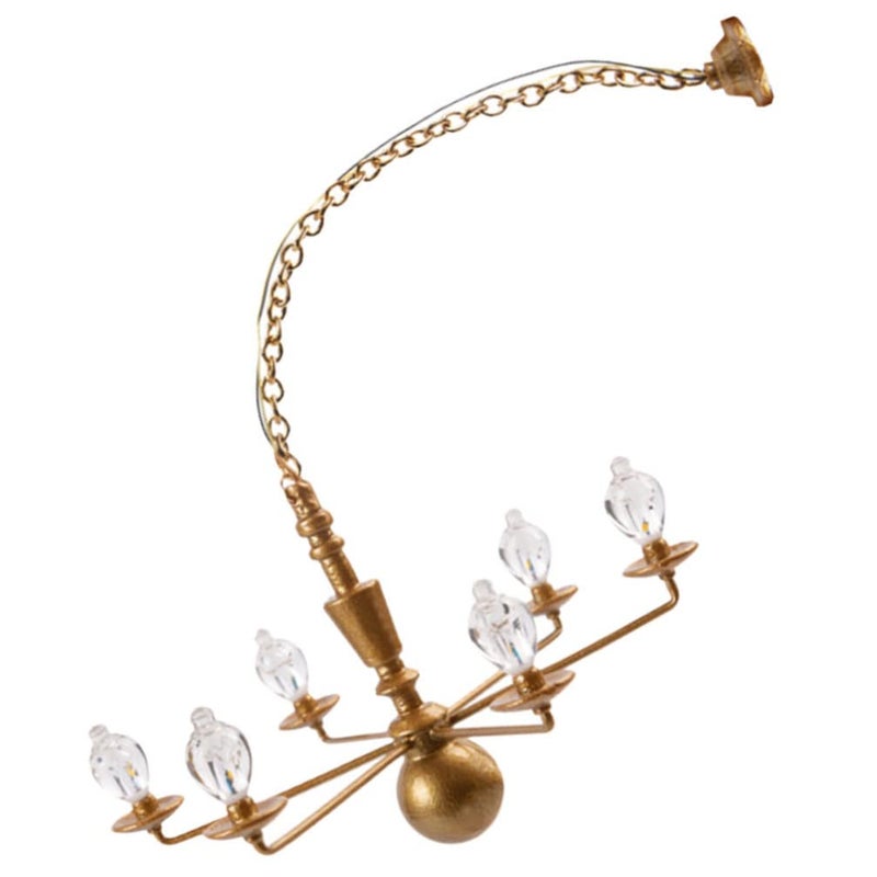 Yardwe Miniature Ceiling Lamp 1 12 Scale Dollhouse Hanging Light Led Decorative Lamp for DIY Mini House Accessories and Sand Table Scenes - Image 1