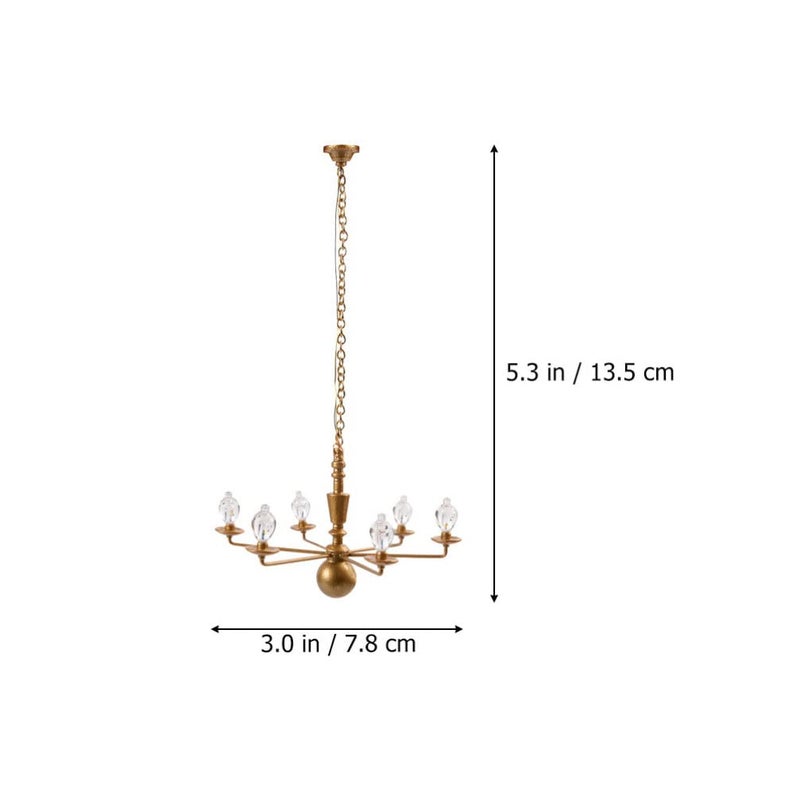 Yardwe Miniature Ceiling Lamp 1 12 Scale Dollhouse Hanging Light Led Decorative Lamp for DIY Mini House Accessories and Sand Table Scenes - Image 5