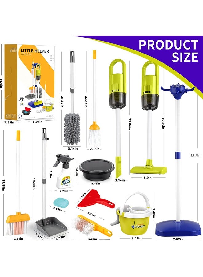Bonanzarh Kids Toys Cleaning Set, Kids Cleaning Toy Set, Pretend Play Home Cleaning Playset - Incl.Electric Toy Vacuum, Broom and Dustpan Set, Mop,Duster and More,Cleaning Tools Toys for Boys Girls - Image 5