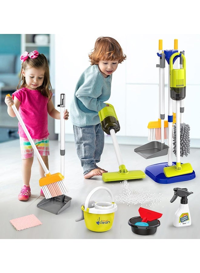 Bonanzarh Kids Toys Cleaning Set, Kids Cleaning Toy Set, Pretend Play Home Cleaning Playset - Incl.Electric Toy Vacuum, Broom and Dustpan Set, Mop,Duster and More,Cleaning Tools Toys for Boys Girls - Image 2