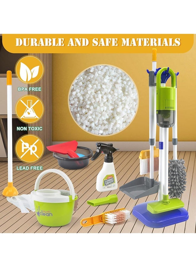 Bonanzarh Kids Toys Cleaning Set, Kids Cleaning Toy Set, Pretend Play Home Cleaning Playset - Incl.Electric Toy Vacuum, Broom and Dustpan Set, Mop,Duster and More,Cleaning Tools Toys for Boys Girls - Image 4