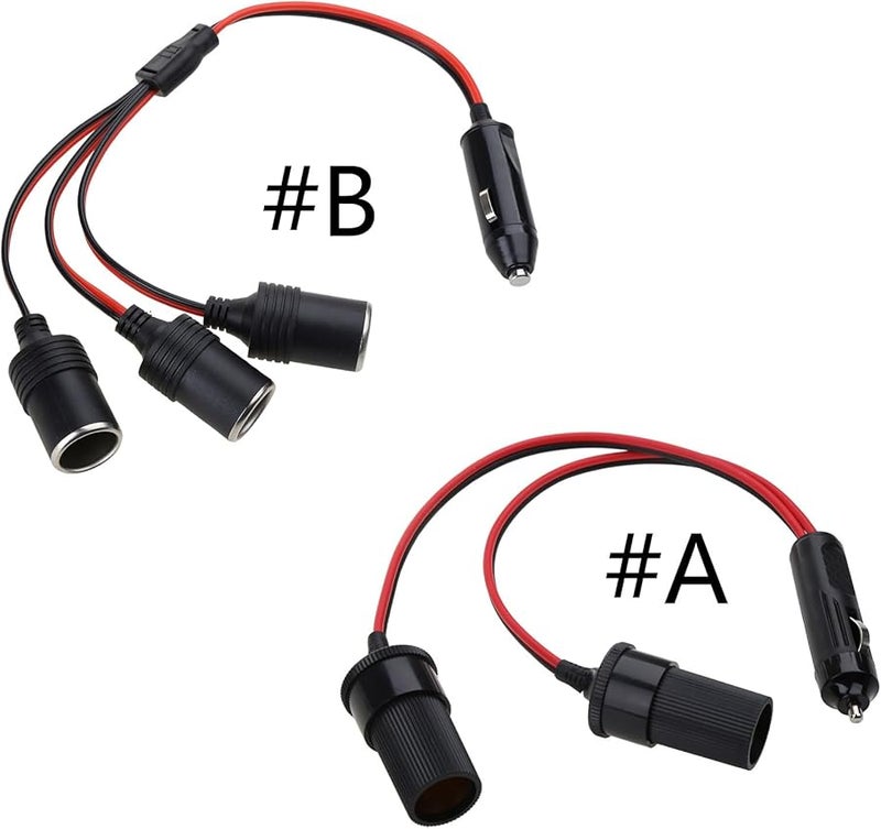 Car Power Charger Port Adapter 1 to 2 3 Way Splitter 12V 24V with 11 8in Cable - Image 5