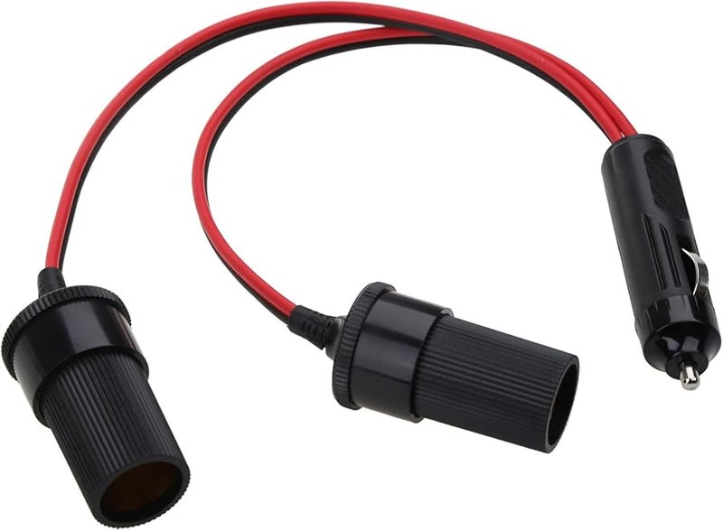 Car Power Charger Port Adapter 1 to 2 3 Way Splitter 12V 24V with 11 8in Cable - Image 2