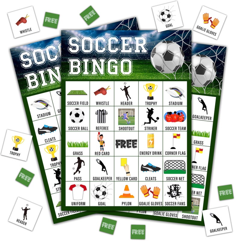 Disfuco Soccer Bingo Game Soccer Party Games Bingo Cards for Adults Sports Party Game Party Favors Supplies Decorations 24 Players Birthday Games B08 - Image 3