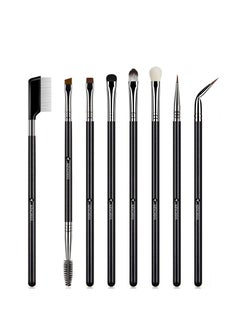 KingMas KINGMAS 8Pcs Eyeshadow Brush Eyeliner Eyebrow Brush Set, Premium Fine Angled Gel Eye Liner Makeup Brushes, Eyelash Comb Eyelashes Separator for Women Girls Eye Makeup Tools  - Image 1