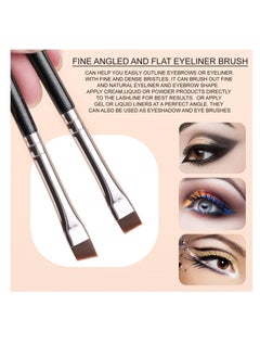 KingMas KINGMAS 8Pcs Eyeshadow Brush Eyeliner Eyebrow Brush Set, Premium Fine Angled Gel Eye Liner Makeup Brushes, Eyelash Comb Eyelashes Separator for Women Girls Eye Makeup Tools  - Image 2