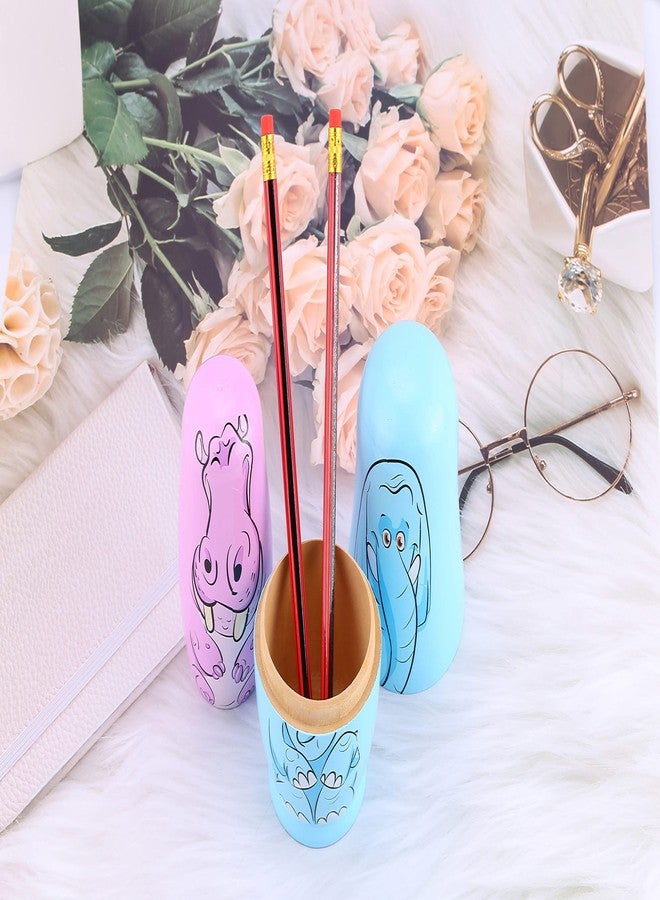 Yoption 6 Pcs Russian Nestingdolls, Handmade Wooden Matryoshkadoll Animal Nestingdoll Set for Christmas Birthday Gift Party Home Decorations (Blue Elephant) - Image 5
